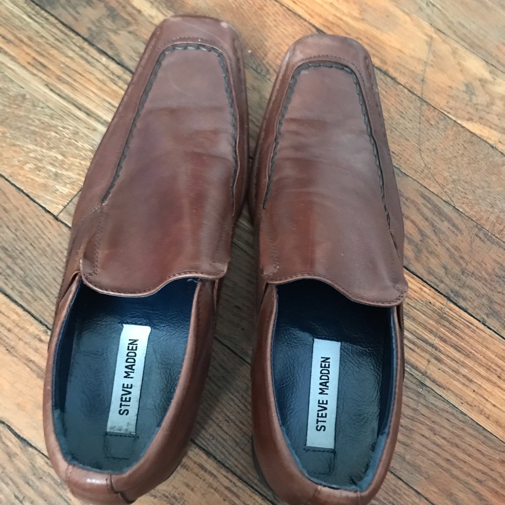 Steve Madden Leather Slip On Loafers